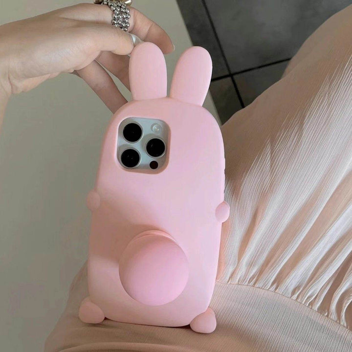 Pink Big Bunny Stand Phone Case - Leokee case