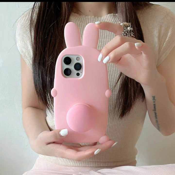 Pink Big Bunny Stand Phone Case - Leokee case