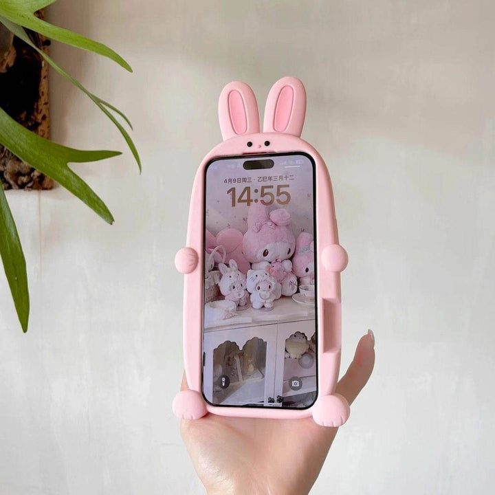 Pink Big Bunny Stand Phone Case - Leokee case