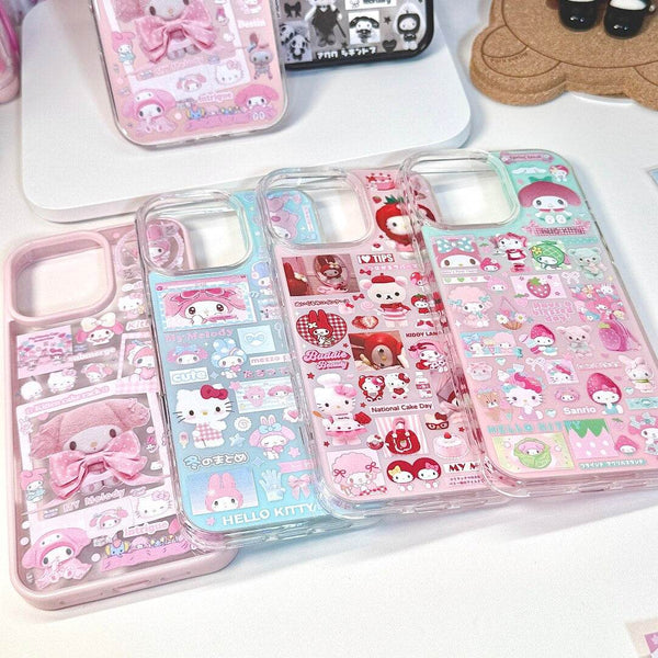 Melody KT Rabbit Handmade Glue-on Sticker Phone Case - Leokee case