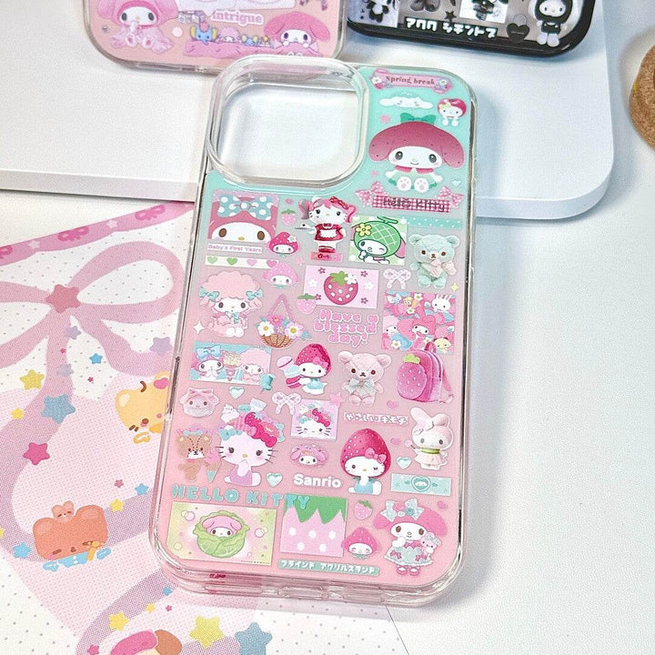 Melody KT Rabbit Handmade Glue-on Sticker Phone Case - Leokee case