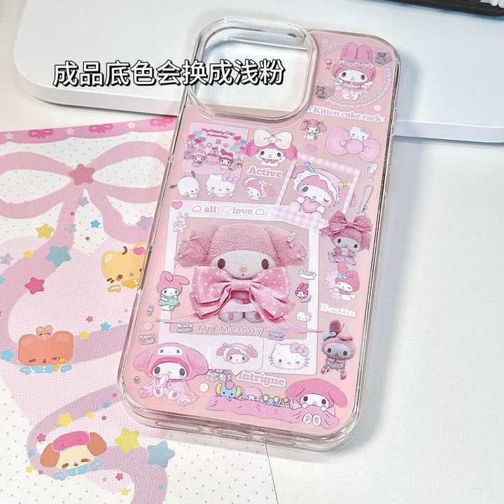 Melody KT Rabbit Handmade Glue-on Sticker Phone Case - Leokee case