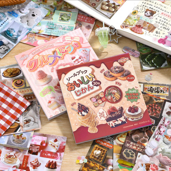 650pcs Retro Foods Sticker Book