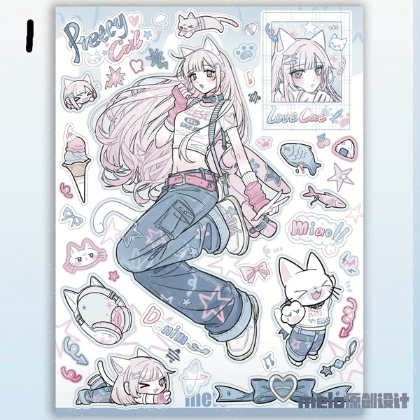 Beautiful Girl Character Stickers, DIY Decorative Materials