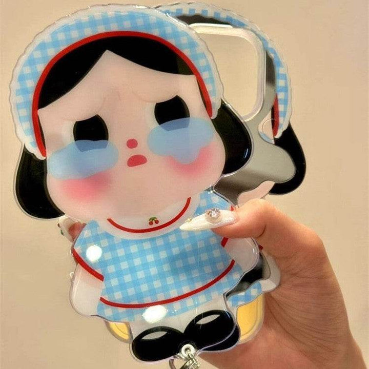 Creative Push-Pull Mirror Diagonal Plaid Leopard Print Suitable for Crying Babies iphone16promax Phone case - Leokee case