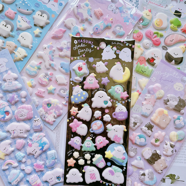 Japanese 3D three-dimensional foam luminous sticker ghost unicorn penguin waterproof DIY mobile phone case decorative sticker