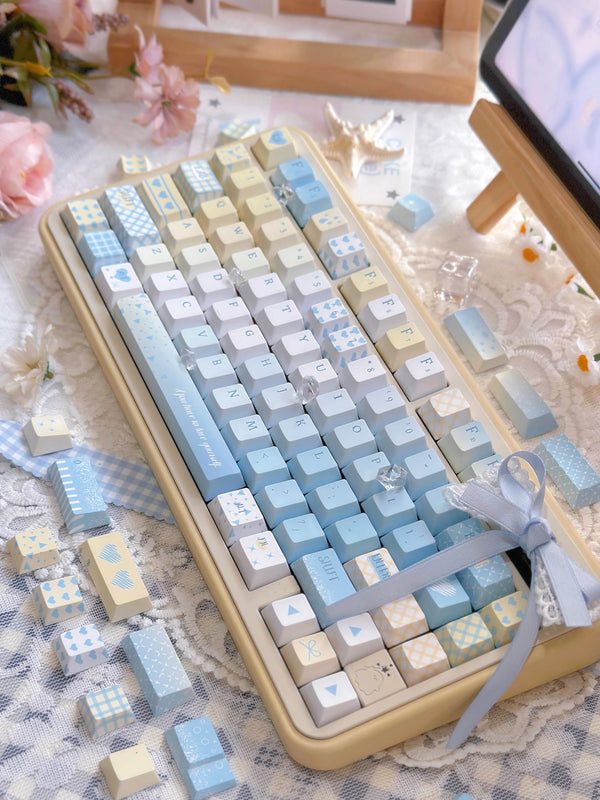 [In Stock] 70% Blue Dye Sublimation PBT Cherry Profile Keycaps