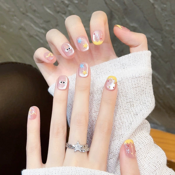 Graffiti hand-painted cute hand-worn nail star polka dot nail patch