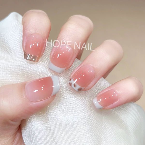 Light brown leopard print French blush handmade armor