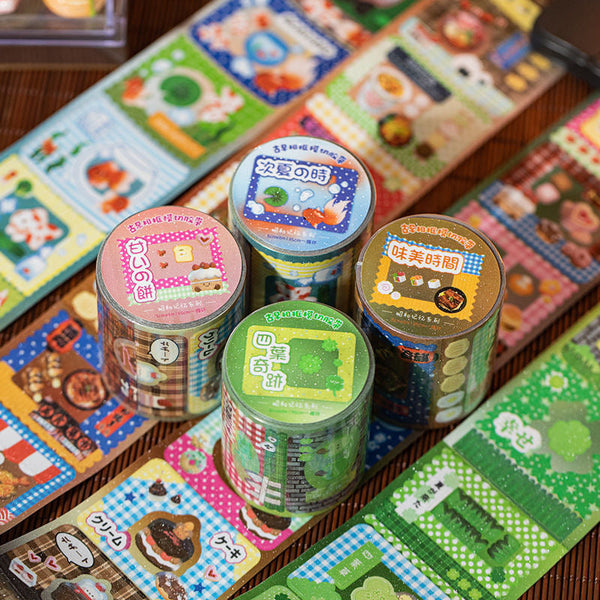 Retro Goldfish Clover Flash Sticker Roll Set Of 4