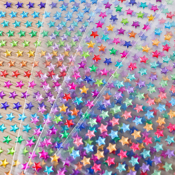 Shiny Rainbow Star 3D Sticker Set Of 4