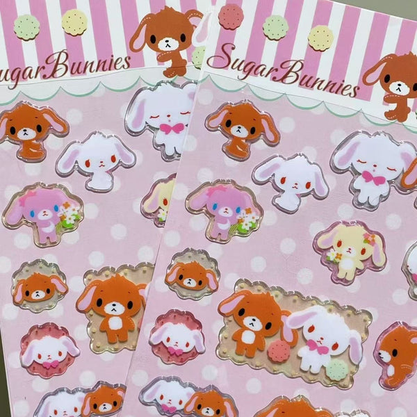 Sugarbunnies Cute Relief Bubble Sticker