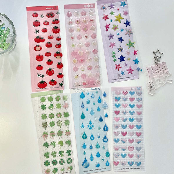 3D Drip Rubber Clover Love Stickers