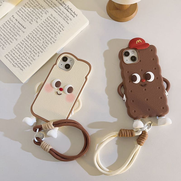 Fun ins Milk White Toast Cookies Suitable for iPhone16pro iPhone Case14/15/13promax