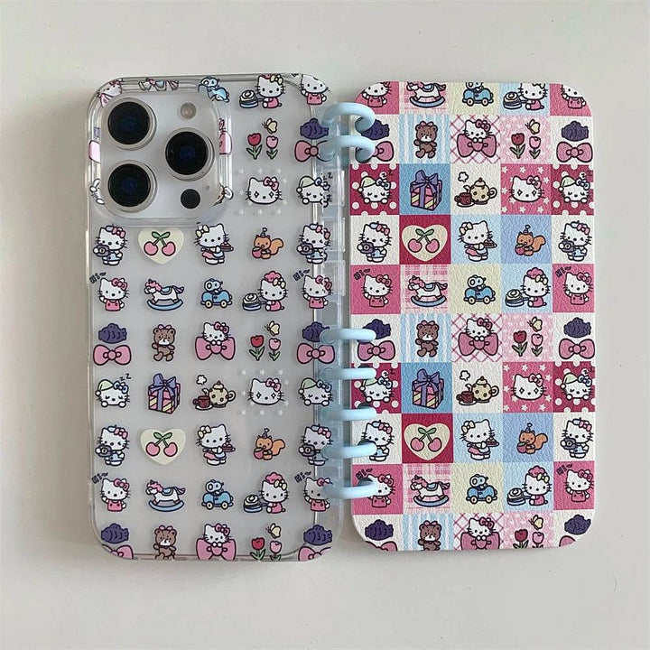 Phone Case for iPhone Silicone Cover Cartoon Protection Funda with Card Slot Hello Kitty KT Lovely Bear - Leokee case
