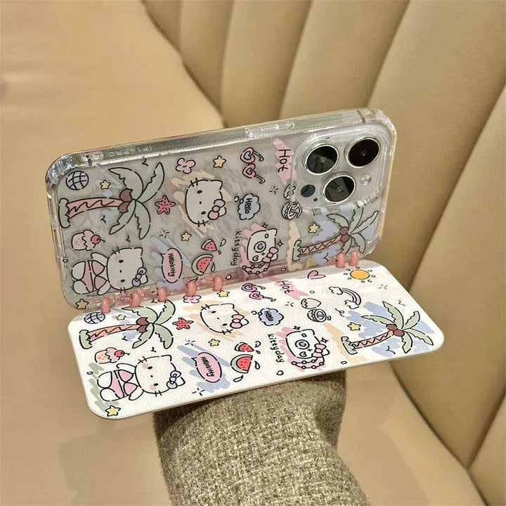 For Samsung Graffiti Hello Kitty Flip 3D Notebook Holder Phone Case - Leokee case