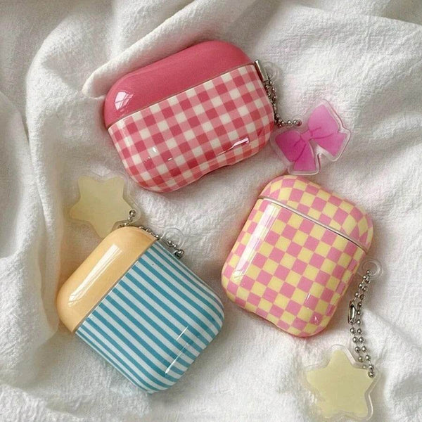 Apple Minimalist Striped Plaid Pattern Airpods Pro 2 Wireless Earphones Protective Case Compatible With Airpods 3 2 Ipod Earphone Shell Cover - Leokee case