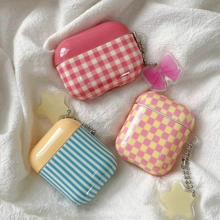 Apple Minimalist Striped Plaid Pattern Airpods Pro 2 Wireless Earphones Protective Case Compatible With Airpods 3 2 Ipod Earphone Shell Cover - Leokee case