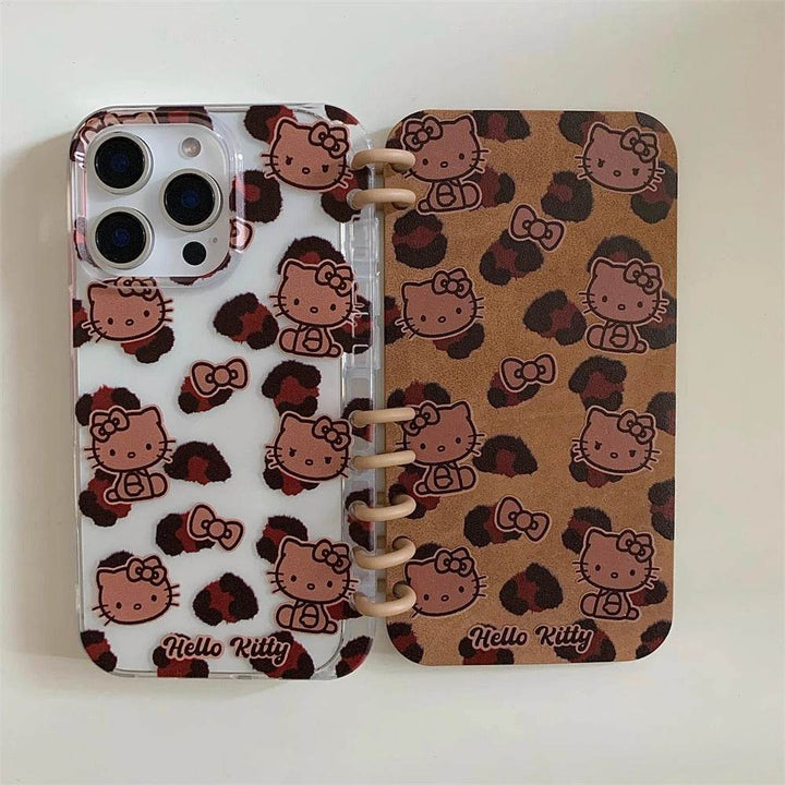 Phone Case for iPhone Silicone Cover Cartoon Protection Funda with Card Slot Hello Kitty KT Lovely Bear - Leokee case