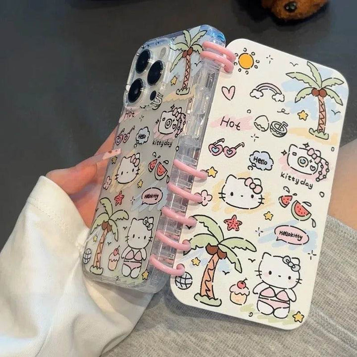 For Samsung Graffiti Hello Kitty Flip 3D Notebook Holder Phone Case - Leokee case