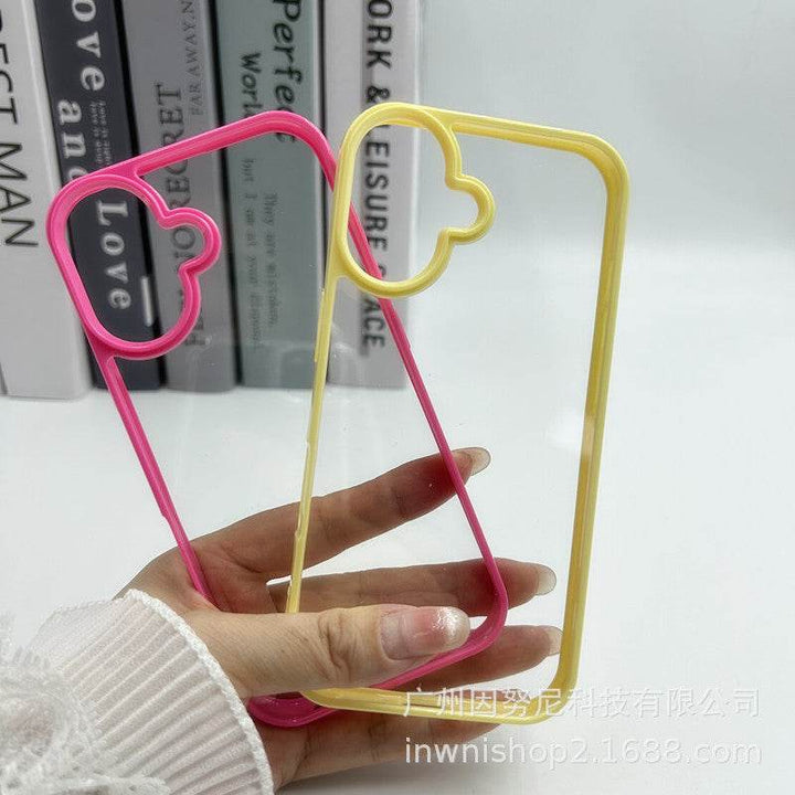 Colorful Border Groove Shell Resin Cream Glue DIY Phone Case - Leokee case