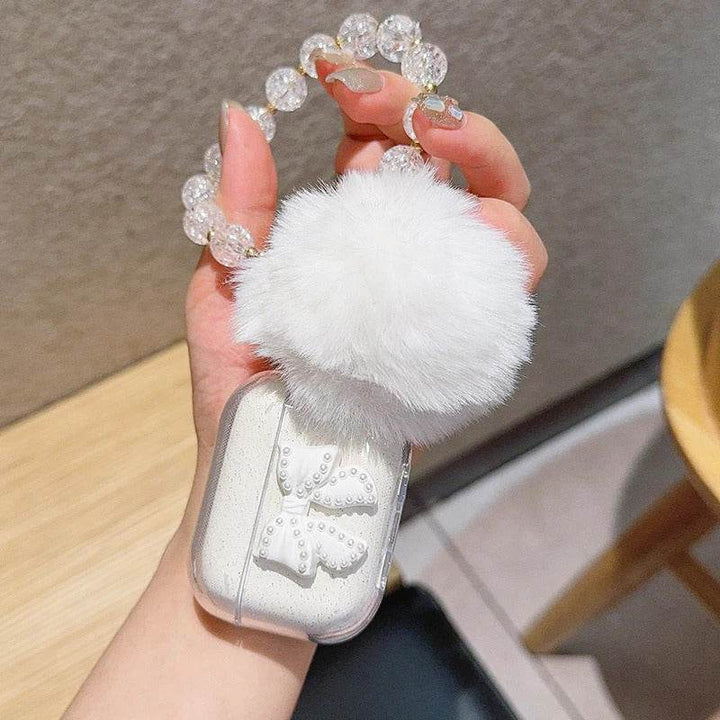 Cute Glitter Bow knot Crystal Headphone Cover Pendant Minimalist Style For Apple Airpods pro2 3 2 4 Headset Protective Case - Leokee case