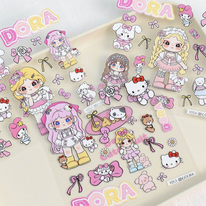 Cute Blonde Girlfriend Sticker ins High Appearance Pink Angry Girlfriend diy Phone Case Computer Journal Card Sticker - Leokee case