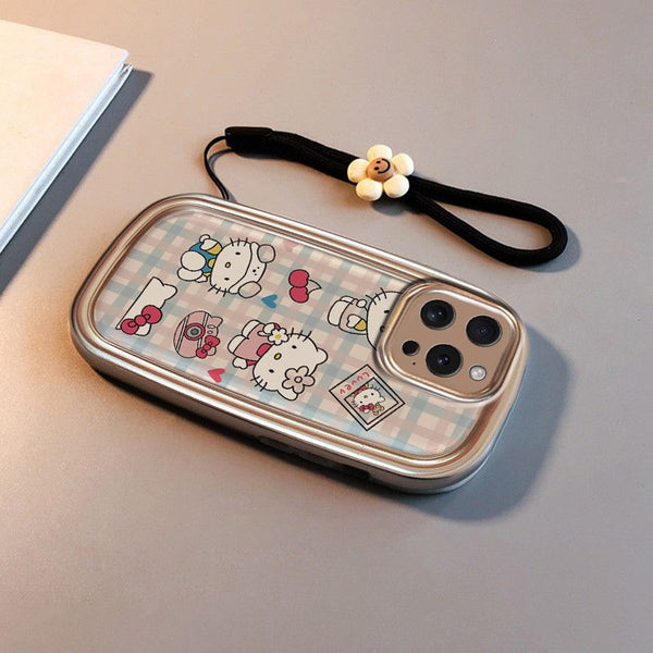 KT Grid applicable iPhone16Apple15Phone case/14/13/12/11ProMax Female XR/XS/8