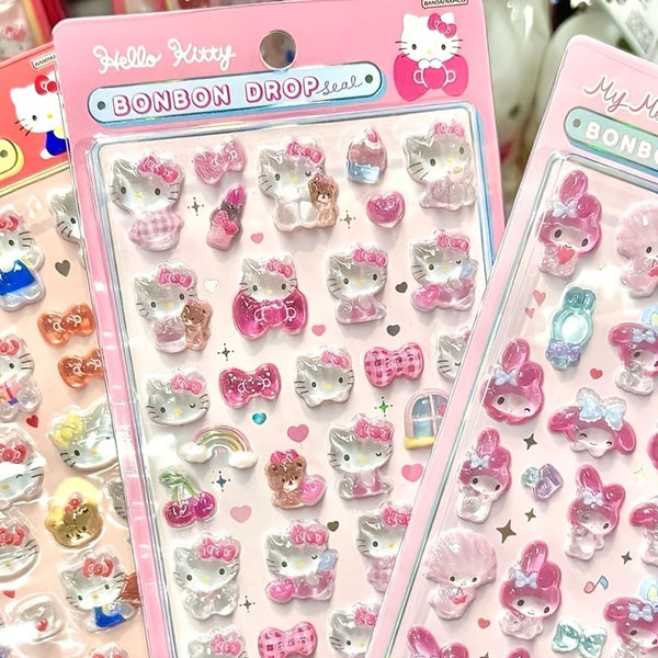 Sanrio Cute Cartoon Stickers, Including Hello Kitty, Kuromi, Melody, And Other Animal Gift Stickers, Perfect for Decorating Water Bottles, Phones, Keyboards, And More. Ideal Party Favors And Festive Gifts.,  Festive Decorations, Playful Decals