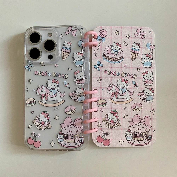 Phone Case for iPhone Silicone Cover Cartoon Protection Funda with Card Slot Hello Kitty KT Lovely Bear - Leokee case