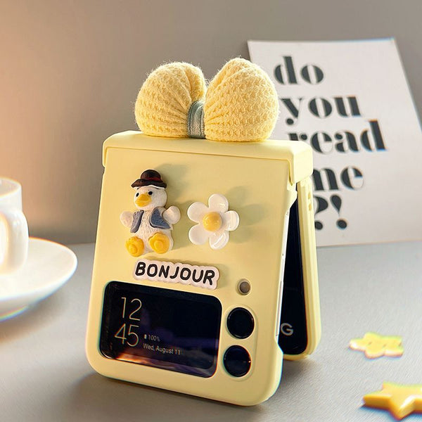 Applicable to Samsung zflip3Treasure Box Silicone Phone Case f7110Foldable 3-in-1 Case Cover for Foldable Screen Protective Case