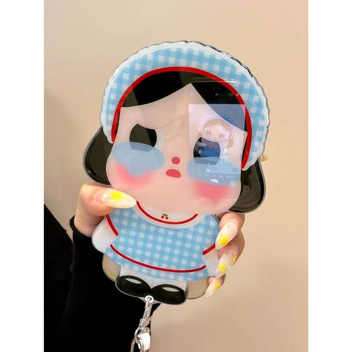 Creative Push-Pull Mirror Diagonal Plaid Leopard Print Suitable for Crying Babies iphone16promax Phone case - Leokee case