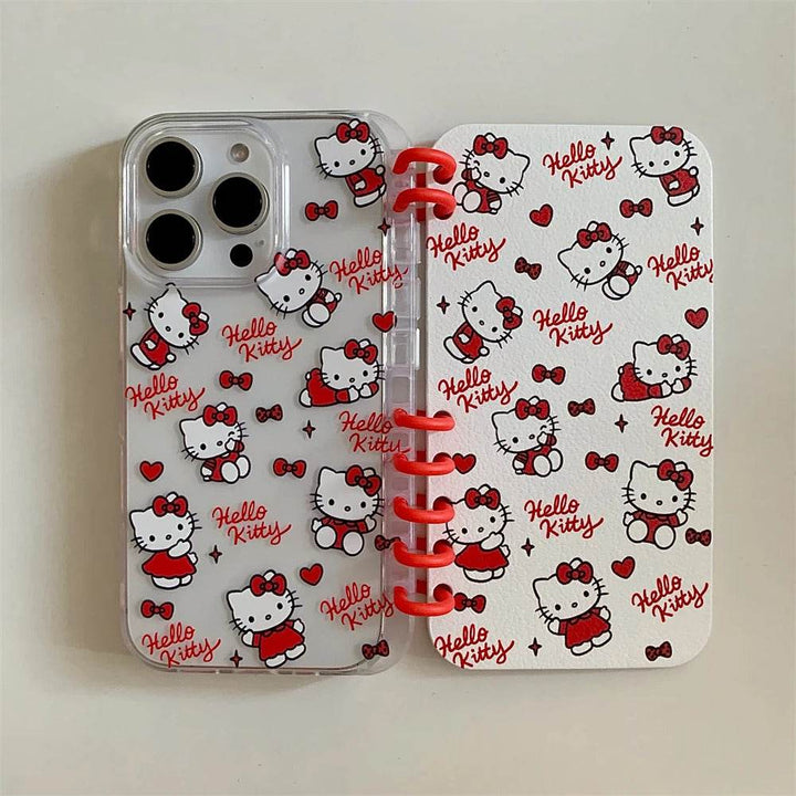 Phone Case for iPhone Silicone Cover Cartoon Protection Funda with Card Slot Hello Kitty KT Lovely Bear - Leokee case