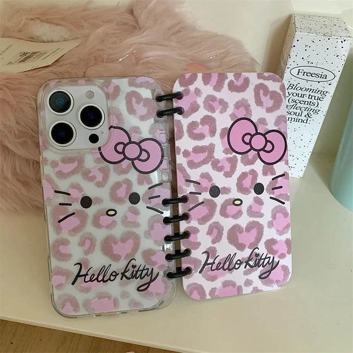 Phone Case for iPhone Silicone Cover Cartoon Protection Funda with Card Slot Hello Kitty KT Lovely Bear - Leokee case