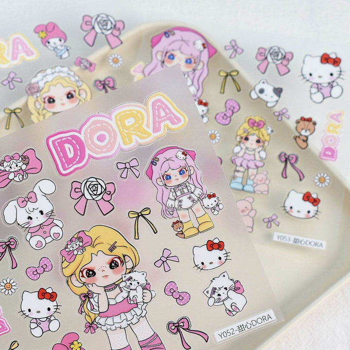 Cute Blonde Girlfriend Sticker ins High Appearance Pink Angry Girlfriend diy Phone Case Computer Journal Card Sticker - Leokee case