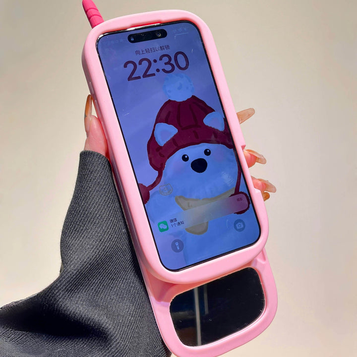 Pink Sliding Makeup Mirror Big Brother Phone Case - Leokee case