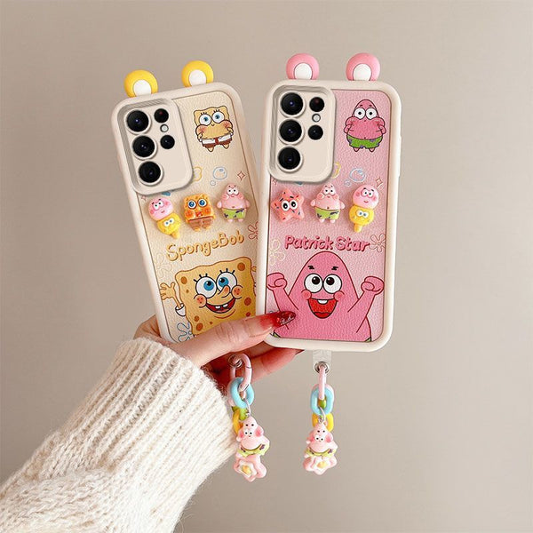 Compatible with Samsung Galaxy S24Ultra Phone Case SpongeBob Doll Female Full Coverage Shockproof Soft Case Trendy