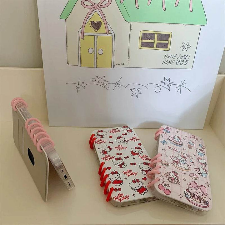 Phone Case for iPhone Silicone Cover Cartoon Protection Funda with Card Slot Hello Kitty KT Lovely Bear - Leokee case