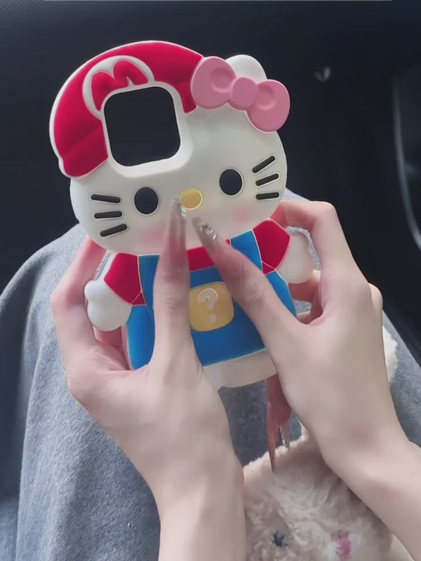 Cartoon three-dimensional Mario kt cat phone case