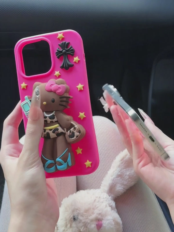 Black Leather Long Legs Hellokittys Phone Case