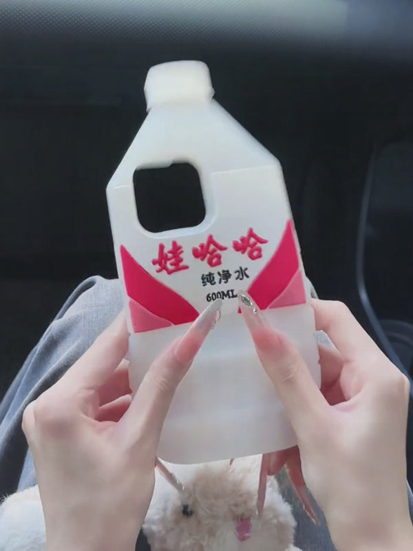 3D cartoon cute Mineral water bottle phone case For iphone