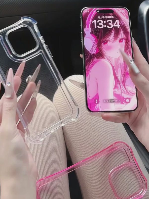 3-in-1 Case Compatible with Apple16promax Phone case iPhone15/14/13/12Air Cushion Transparent Hard Case