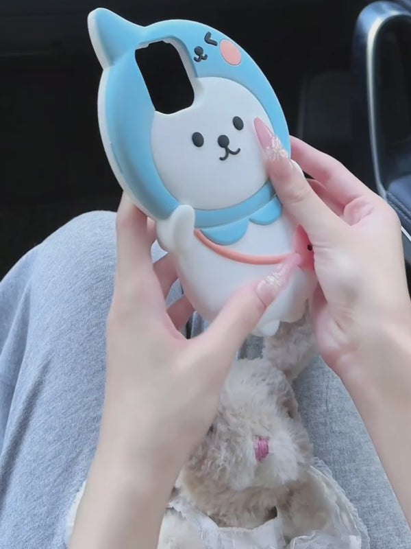 3D Cartoon Cute iPhone 16 Pro Max Silicone Case - Soft case Protective Cover