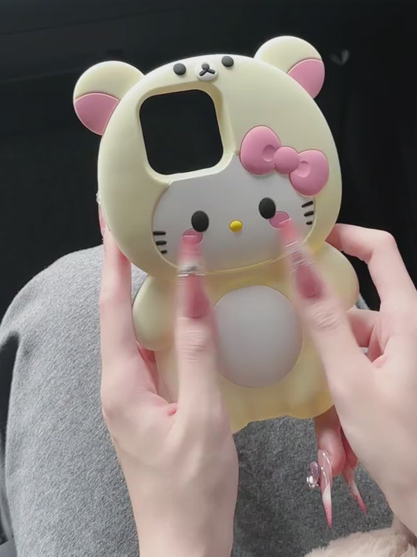 Three-dimensional kt cat easy bear cell phone case