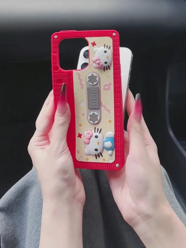 Retro tape kt red iPhone16promax phone case for Apple 15 phone case 14pro silicone