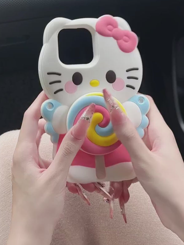 Stereoscopic Rotating Lollipop Holder Phone Case