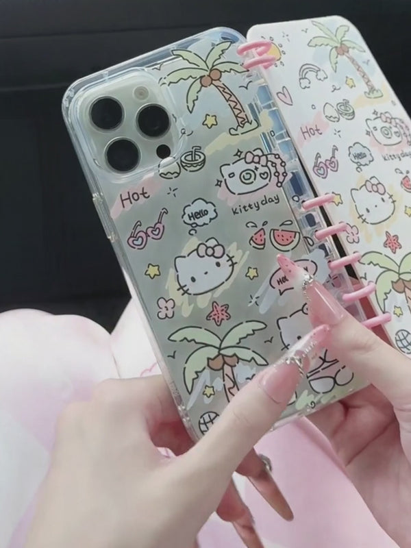 Fun Cartoon Crayon Shin Chan Hellokitty Laptop Flip for IPhone Case