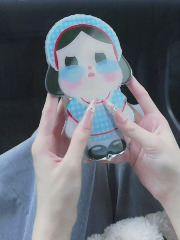 Creative Push-Pull Mirror Diagonal Plaid Leopard Print Suitable for Crying Babies iphone16promax Phone case